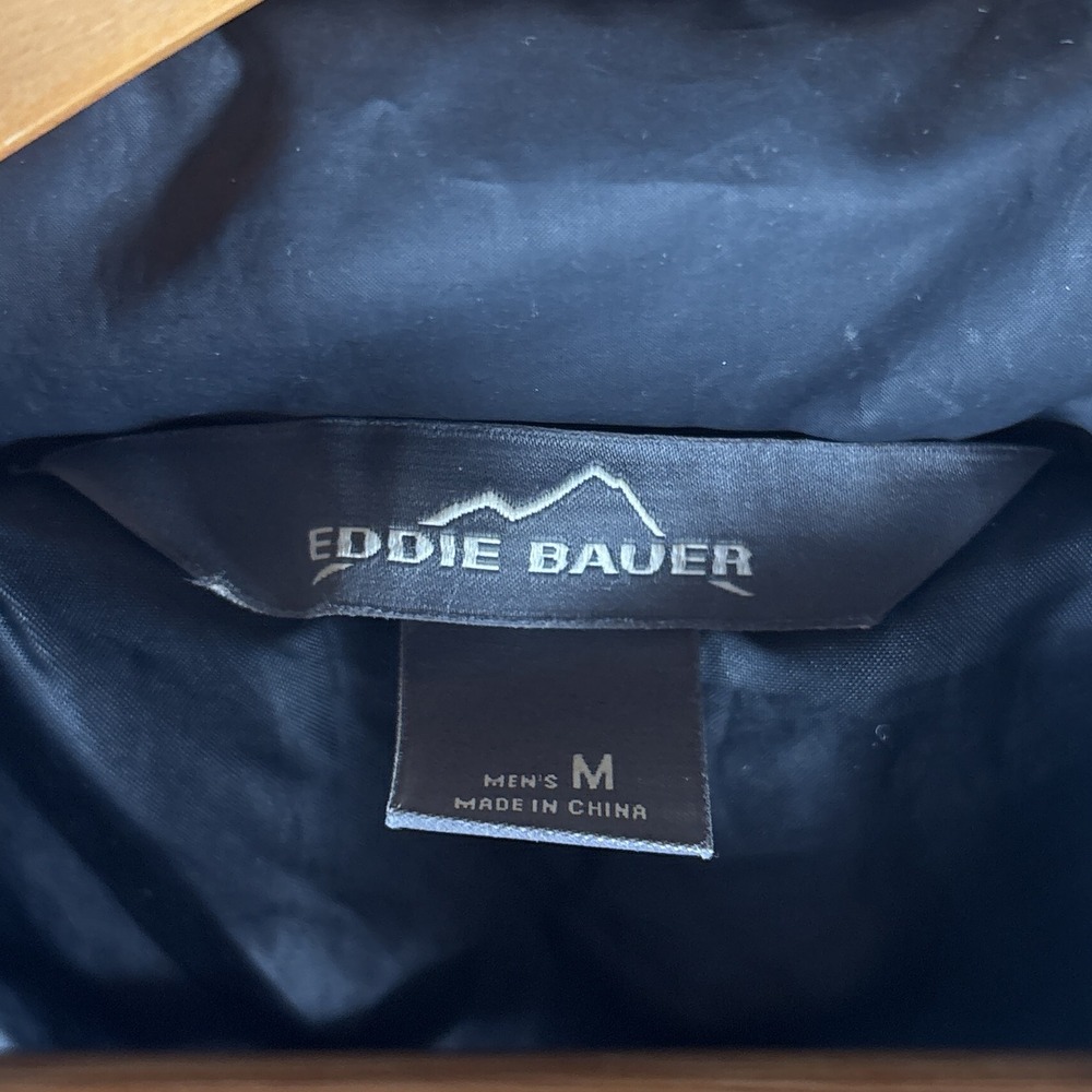 Eddie Bauer 650 Down Puffer Jacket Mens Medium Full Zip Quilted Dark Gray - Picture 6 of 10